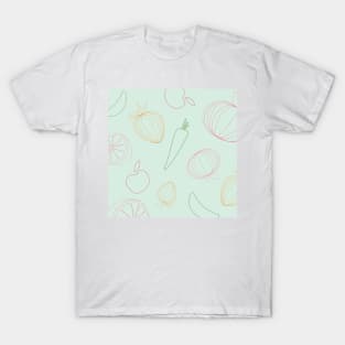 Pastel Fruits and Veges T-Shirt
